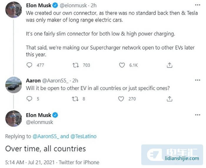特斯拉在年底前將向其他電動汽車開放超級充電站網絡